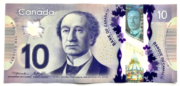 Colorful Canadian dollars